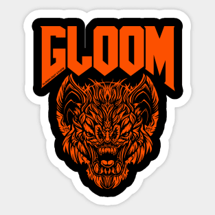 Orange Plant & Doom Bat Sticker